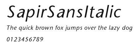SapirSansItalic Preview