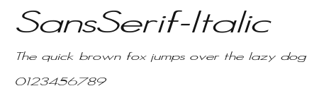 SansSerif-Italic Preview