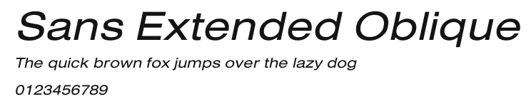Sans Extended Oblique Preview