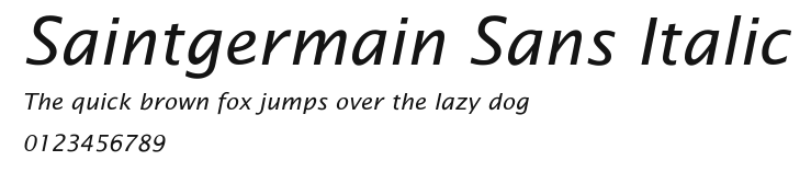 Saintgermain Sans Italic Preview