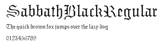 SabbathBlackRegular Preview