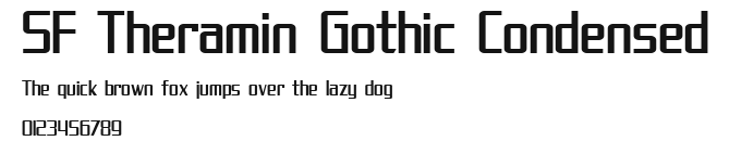 SF Theramin Gothic Condensed Preview