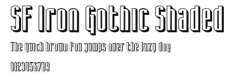 SF Iron Gothic Shaded Preview