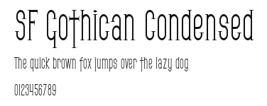 SF Gothican Condensed Preview