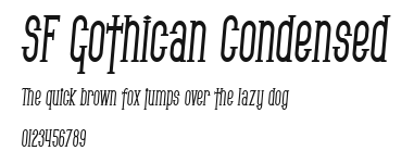 SF Gothican Condensed Preview