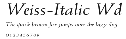 Weiss-Italic Wd Preview