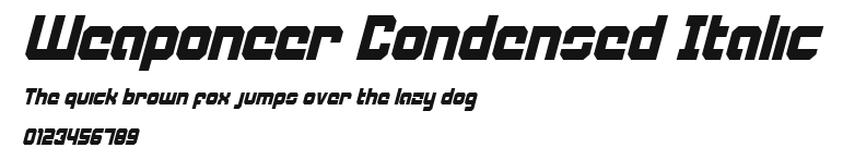 Weaponeer Condensed Italic Preview