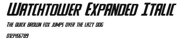 Watchtower Expanded Italic Preview