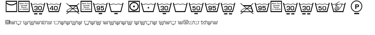 Wash Care Symbols Classic M54 Preview