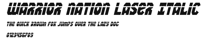 Warrior Nation Laser Italic Preview