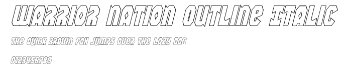 Warrior Nation Outline Italic Preview
