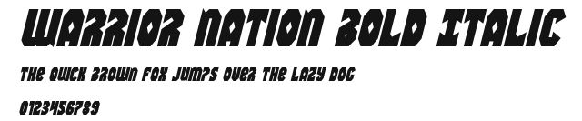 Warrior Nation Bold Italic Preview