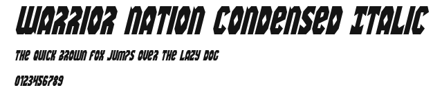 Warrior Nation Condensed Italic Preview