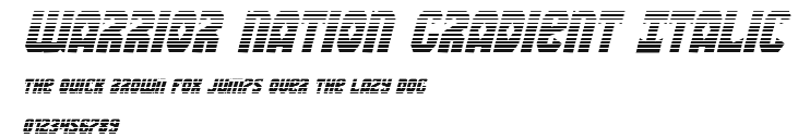 Warrior Nation Gradient Italic Preview