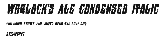 Warlock's Ale Condensed Italic Preview