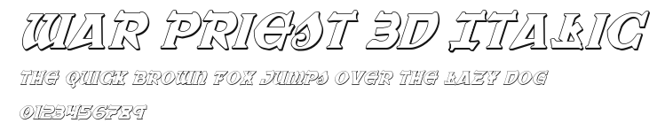 War Priest 3D Italic Preview
