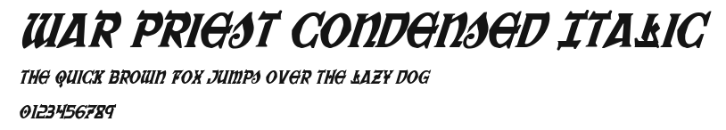War Priest Condensed Italic Preview