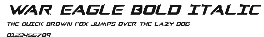 War Eagle Bold Italic Preview