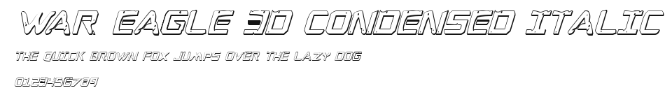 War Eagle 3D Condensed Italic Preview