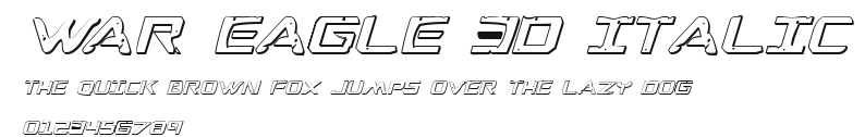War Eagle 3D Italic Preview