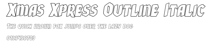 Xmas Xpress Outline Italic Preview