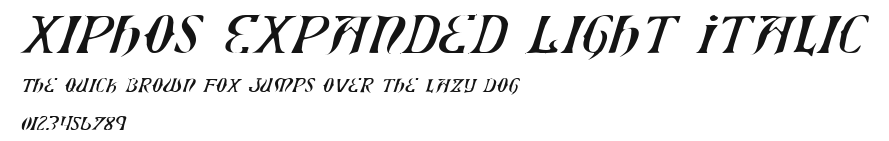 Xiphos Expanded Light Italic Preview