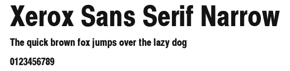 Xerox Sans Serif Narrow Preview