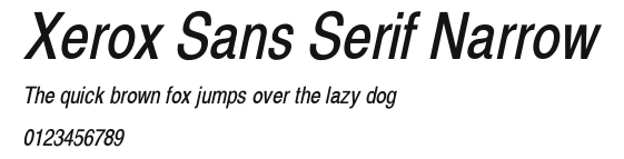 Xerox Sans Serif Narrow Preview