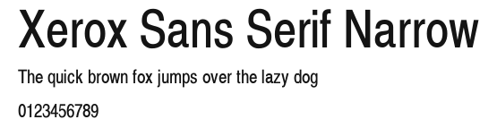 Xerox Sans Serif Narrow Preview