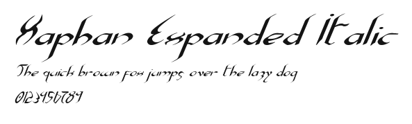 Xaphan Expanded Italic Preview