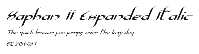 Xaphan II Expanded Italic Preview