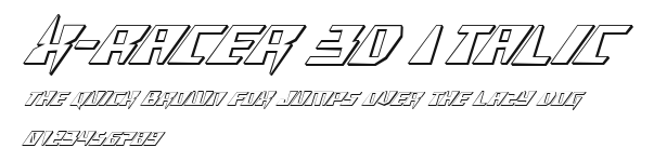 X-Racer 3D Italic Preview