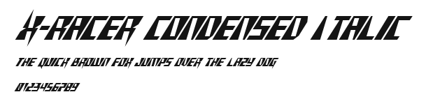 X-Racer Condensed Italic Preview