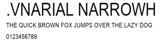 .VnArial NarrowH Preview