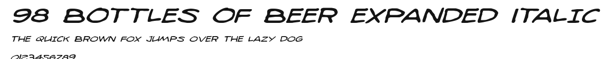 98 Bottles of Beer Expanded Italic Preview