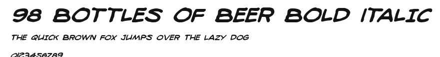 98 Bottles of Beer Bold Italic Preview
