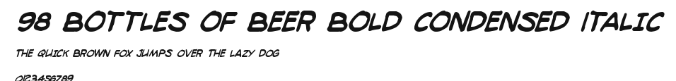 98 Bottles of Beer Bold Condensed Italic Preview