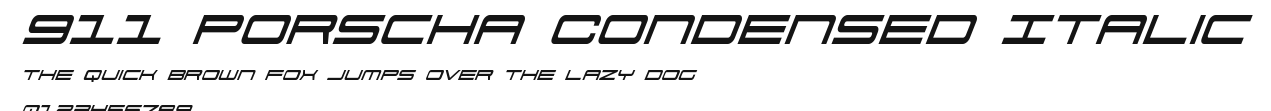 911 Porscha Condensed Italic Preview