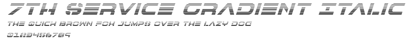 7th Service Gradient Italic Preview
