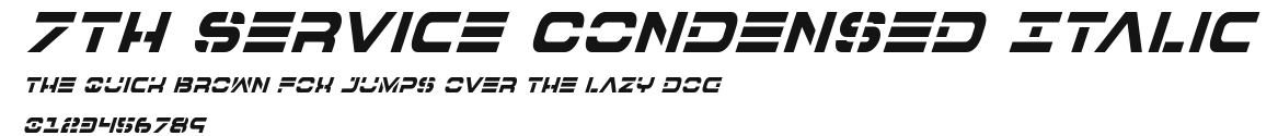 7th Service Condensed Italic Preview