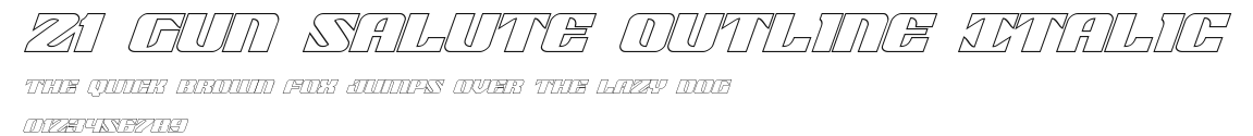 21 Gun Salute Outline Italic Preview