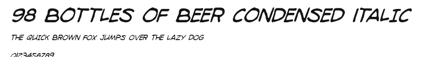 98 Bottles of Beer Condensed Italic Preview