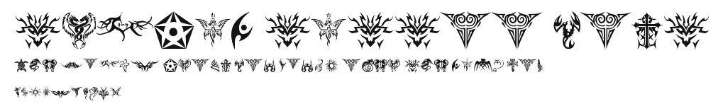 tribal tattoo font Preview