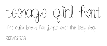 teenage girl font Preview