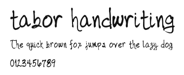 tabor handwriting Preview