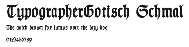 TypographerGotisch Schmal Preview
