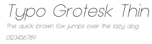 Typo Grotesk Thin Preview