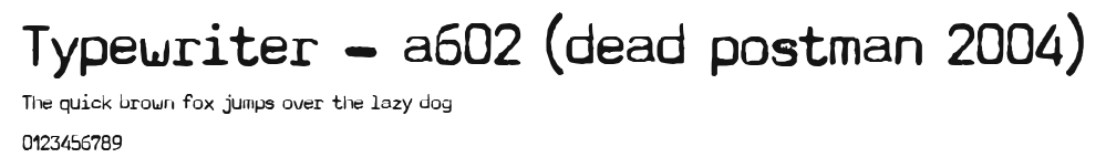 Typewriter - a602 (dead postman 2004) Preview