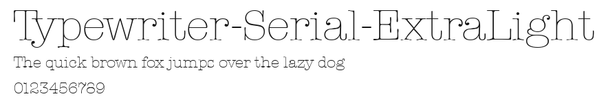Typewriter-Serial-ExtraLight Preview