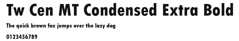 Tw Cen MT Condensed Extra Bold Preview